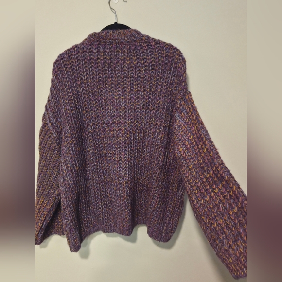 Topshop Purple Multicolor V-Neck Knit Sweater Size 4-6 - Picture 7 of 7